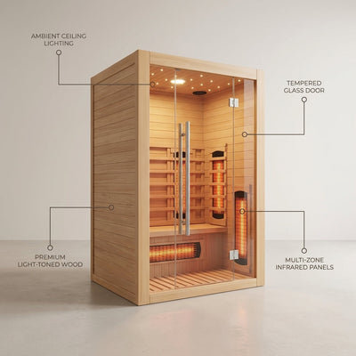 Infrared Sauna Cabin Built for Daily Detox, Multi-Zone Heating, FSC-Certified Wood, Digital Controls