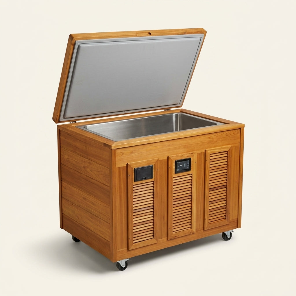 TimberChill Glacier Pro Cedar Cold Plunge — Studio Shot