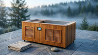 TimberChill Glacier Pro Cedar Cold Plunge — Lifestyle