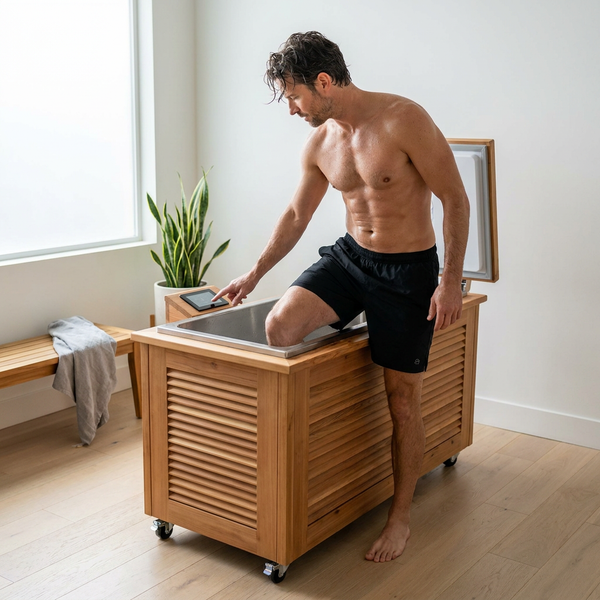 Cold Plunge Tub Engineered for Daily Recovery, Cedar Cabinet, 304 Steel Basin, Multi-Stage Filtration